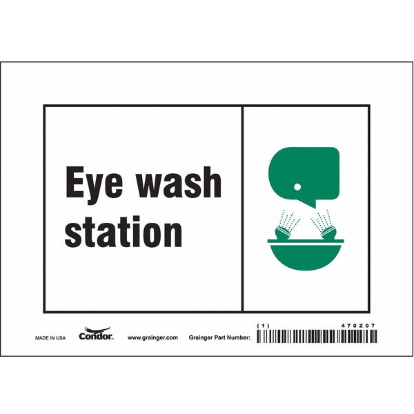 Safety Sign, 5 in Height, 7 in Width, Vinyl, Horizontal Rectangle, English, 470Z07