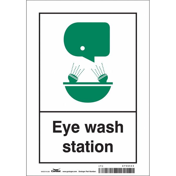 Safety Sign, 10 in Height, 7 in Width, Vinyl, Horizontal Rectangle, English, 470Z23
