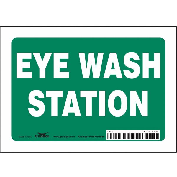 Safety Sign, 5 in Height, 7 in Width, Vinyl, Horizontal Rectangle, English, 470Z31