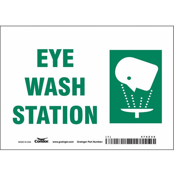 Safety Sign, 5 in Height, 7 in Width, Vinyl, Horizontal Rectangle, English, 470Z40