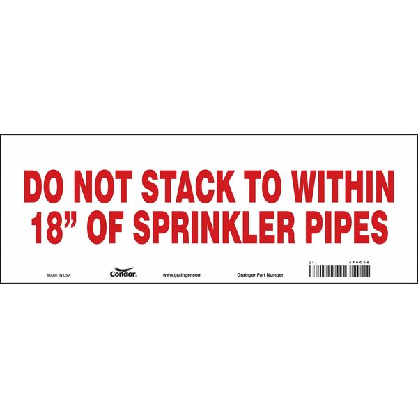 Safety Sign, 5 in Height, 14 in Width, Vinyl, Vertical Rectangle, English