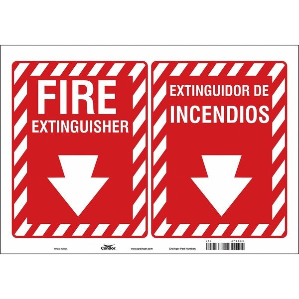 Safety Sign, 14 in Height, 20 in Width, Vinyl, Horizontal Rectangle, English, Spanish