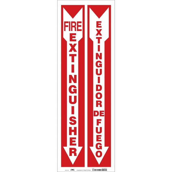 Safety Sign, 24 in Height, 8 in Width, Vinyl, Horizontal Rectangle, English, Spanish