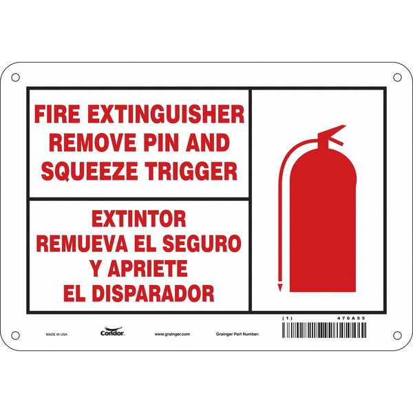 Safety Sign, 7 in Height, 10 in Width, Polyethylene, Vertical Rectangle, English, Spanish
