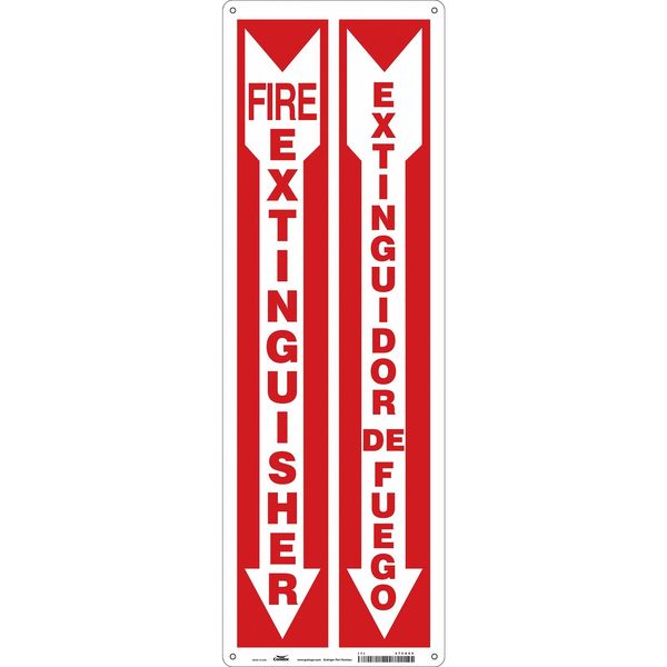 Safety Sign, 24 in Height, 8 in Width, Polyethylene, Horizontal Rectangle, English, Spanish