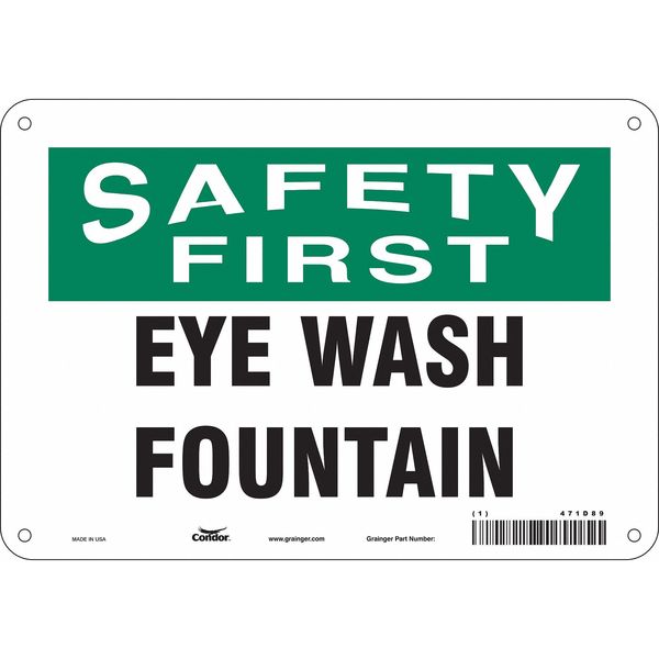 Safety Sign, 7 in Height, 10 in Width, Polyethylene, Vertical Rectangle, English, 471D89