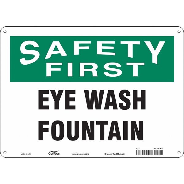 Safety Sign, 10 in Height, 14 in Width, Polyethylene, Horizontal Rectangle, English, 471D90