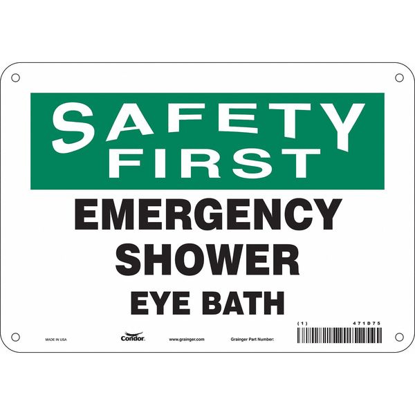 Safety Sign, 7 in Height, 10 in Width, Polyethylene, Vertical Rectangle, English, 471D75