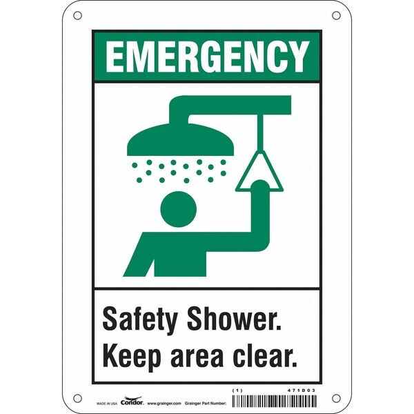 Safety Sign, 10 in Height, 7 in Width, Polyethylene, Horizontal Rectangle, English, 471D03