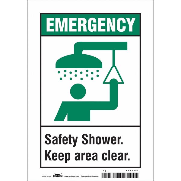 Safety Sign, 10 in Height, 7 in Width, Vinyl, Horizontal Rectangle, English, 471D05