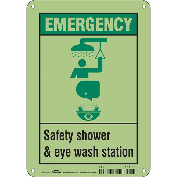 Safety Sign, 10 in Height, 7 in Width, Polyethylene, Horizontal Rectangle, English, 471D11