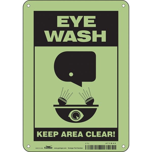 Safety Sign, 10 in Height, 7 in Width, Polyethylene, Horizontal Rectangle, English