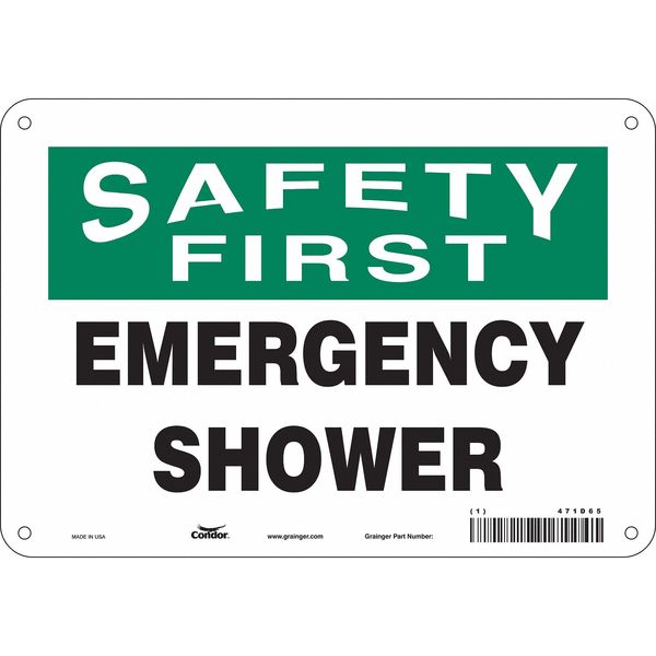 Safety Sign, 7 in Height, 10 in Width, Polyethylene, Vertical Rectangle, English, 471D65