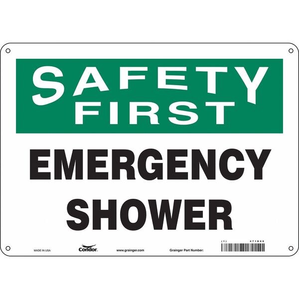 Safety Sign, 10 in Height, 14 in Width, Polyethylene, Horizontal Rectangle, English, 471D66