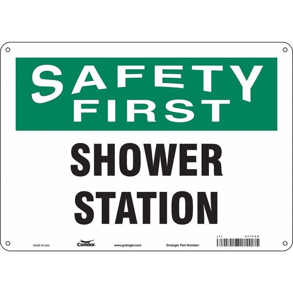 Safety Sign, 10 in Height, 14 in Width, Polyethylene, Horizontal Rectangle, English, 471F29