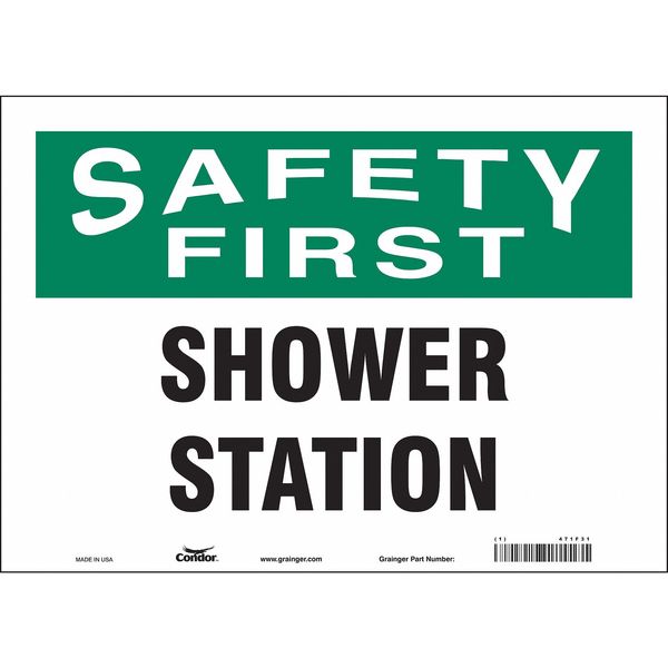 Safety Sign, 10 in Height, 14 in Width, Vinyl, Horizontal Rectangle, English, 471F31