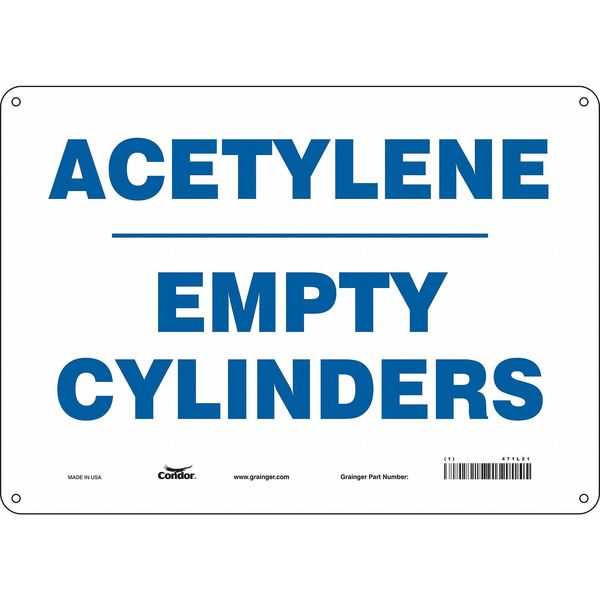 Safety Sign, 10 in Height, 14 in Width, Polyethylene, Horizontal Rectangle, English, 471L21