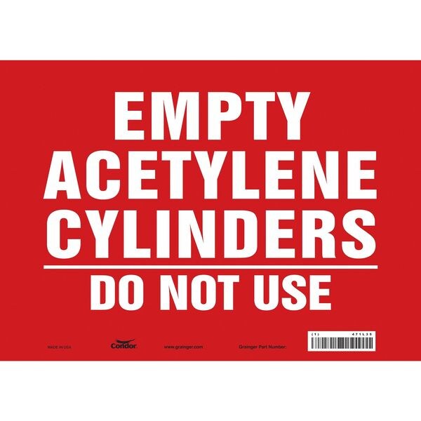 Safety Sign, 10 in Height, 14 in Width, Vinyl, Horizontal Rectangle, English, 471L35