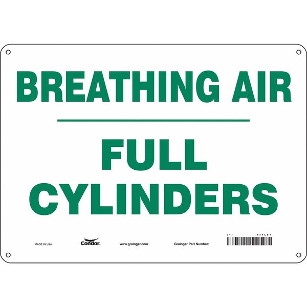 Safety Sign, 10 in Height, 14 in Width, Polyethylene, Horizontal Rectangle, English, 471L57