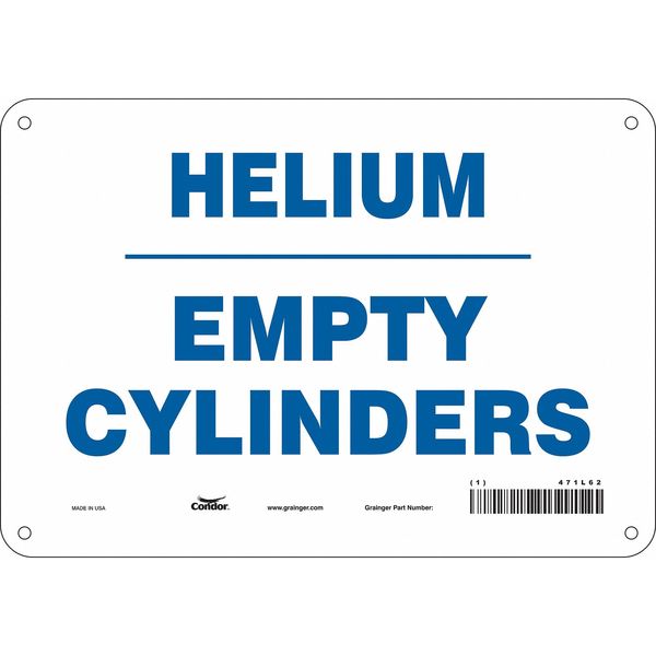 Safety Sign, 7 in Height, 10 in Width, Polyethylene, Vertical Rectangle, English, 471L62