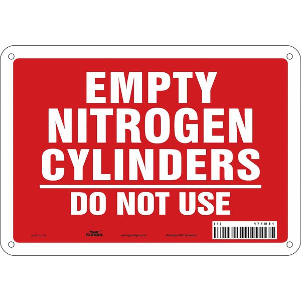 Safety Sign, 7 in Height, 10 in Width, Polyethylene, Vertical Rectangle, English, 471M81