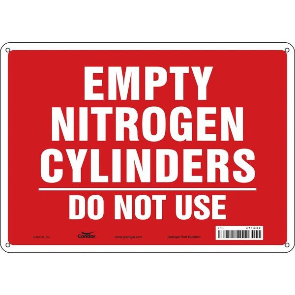 Safety Sign, 10 in Height, 14 in Width, Polyethylene, Horizontal Rectangle, English, 471M82