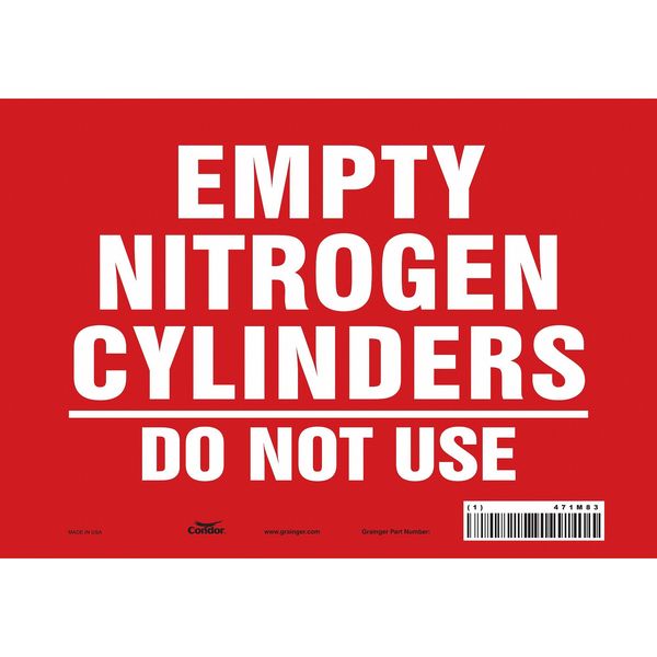 Safety Sign, 7 in Height, 10 in Width, Vinyl, Vertical Rectangle, English, 471M83