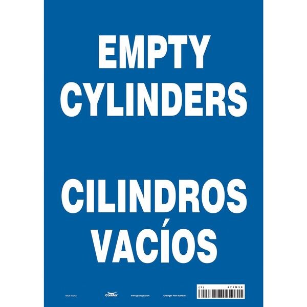Safety Sign, 14 in Height, 10 in Width, Vinyl, Vertical Rectangle, English, Spanish, 471M39