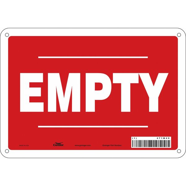 Safety Sign, 7 in Height, 10 in Width, Polyethylene, Vertical Rectangle, English, 471M49