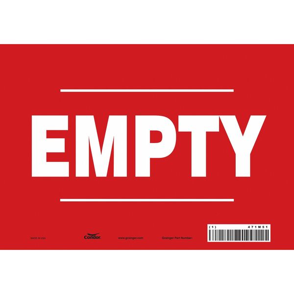 Safety Sign, 7 in Height, 10 in Width, Vinyl, Vertical Rectangle, English, 471M51