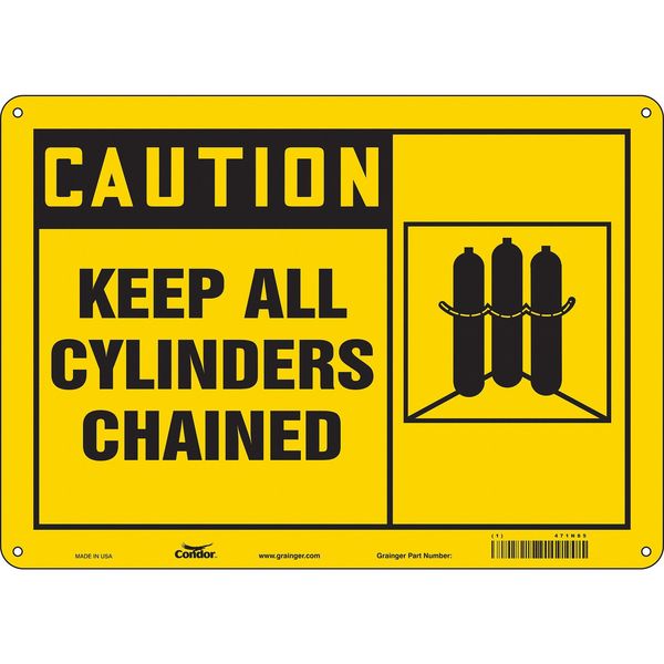Safety Sign, 10 in Height, 14 in Width, Polyethylene, Horizontal Rectangle, English, 471N85