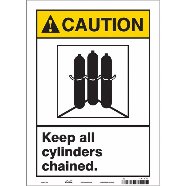 Safety Sign, 14 in Height, 10 in Width, Vinyl, Vertical Rectangle, English, 471N93