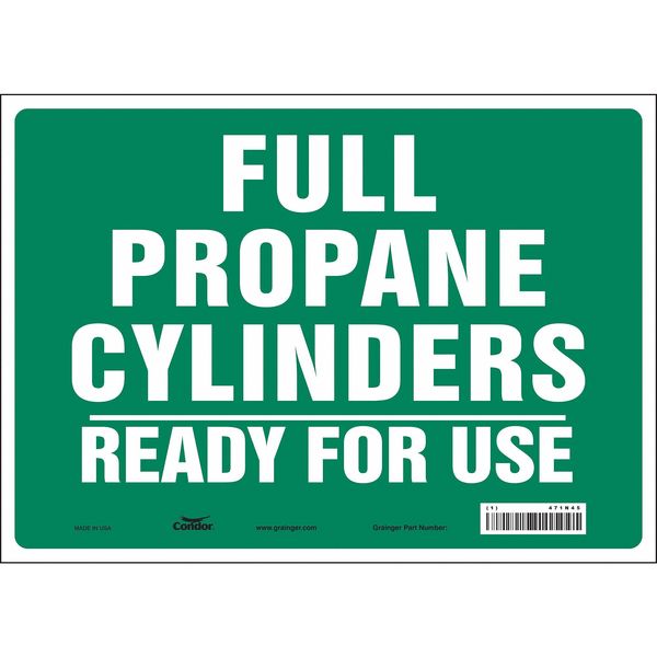Safety Sign, 10 in Height, 14 in Width, Vinyl, Horizontal Rectangle, English, 471N45