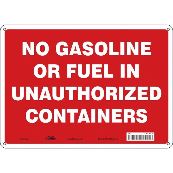 Safety Sign, 10 in Height, 14 in Width, Polyethylene, Horizontal Rectangle, English, 471N55