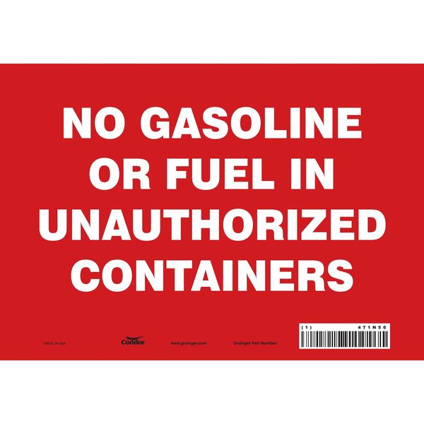 Safety Sign, 7 in Height, 10 in Width, Vinyl, Vertical Rectangle, English, 471N56