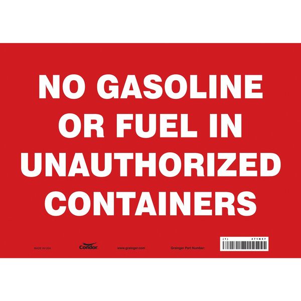 Safety Sign, 10 in Height, 14 in Width, Vinyl, Horizontal Rectangle, English, 471N57