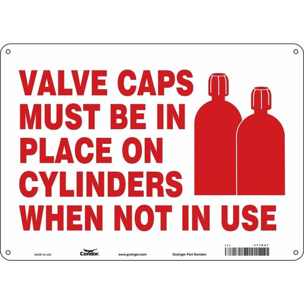 Safety Sign, 10 in Height, 14 in Width, Polyethylene, Horizontal Rectangle, English, 471N67