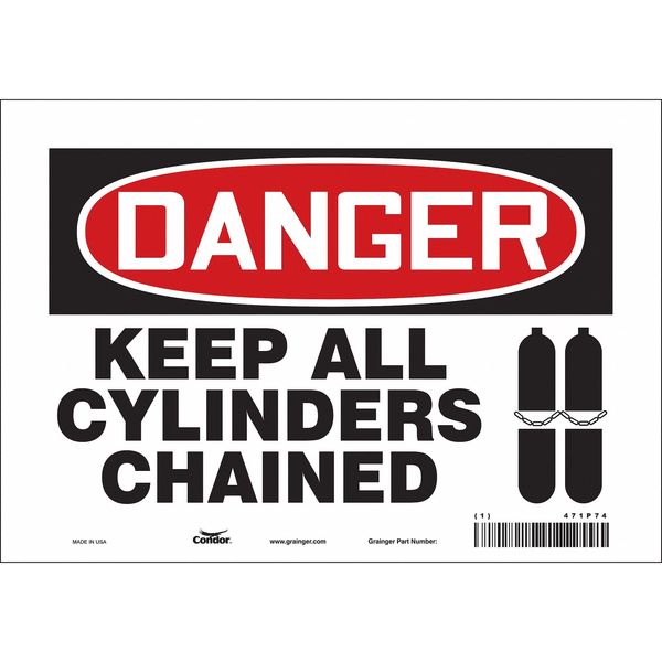 Safety Sign, 7 in Height, 10 in Width, Vinyl, Vertical Rectangle, English, 471P74