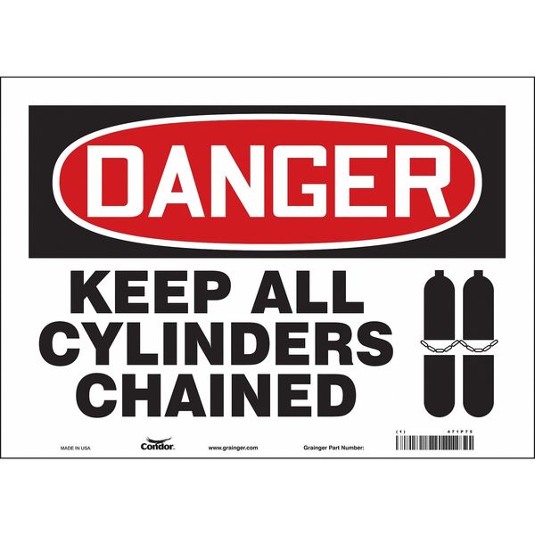 Safety Sign, 10 in Height, 14 in Width, Vinyl, Horizontal Rectangle, English, 471P75