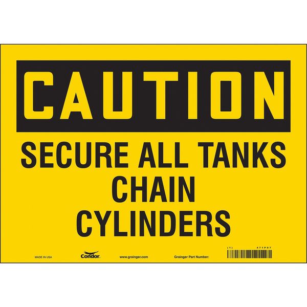 Safety Sign, 10 in Height, 14 in Width, Vinyl, Horizontal Rectangle, English, 471P07