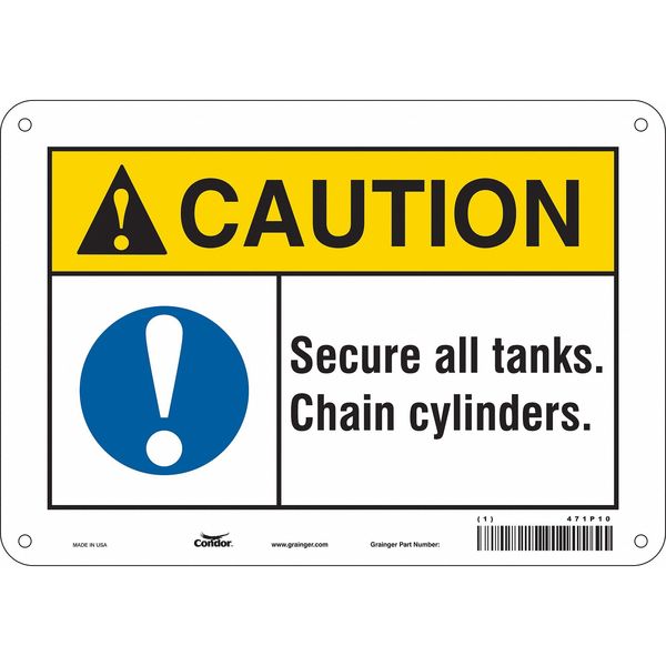 Safety Sign, 7 in Height, 10 in Width, Polyethylene, Vertical Rectangle, English, 471P10