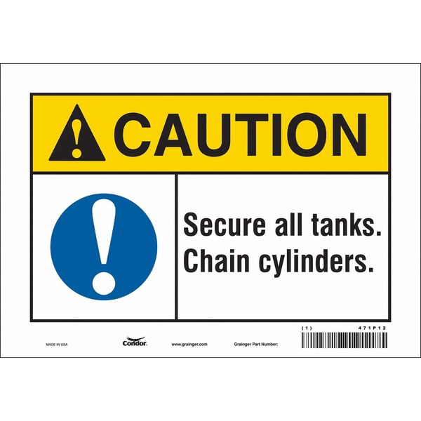 Safety Sign, 7 in Height, 10 in Width, Vinyl, Vertical Rectangle, English, 471P12