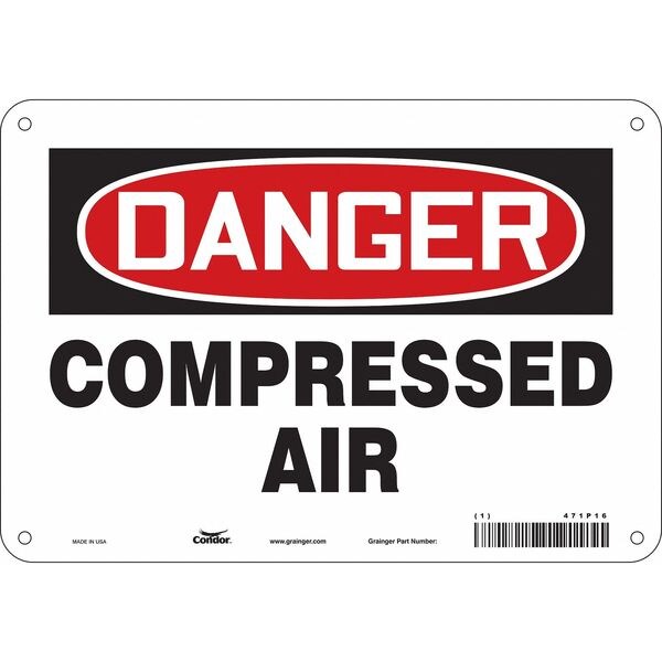 Safety Sign, 7 in Height, 10 in Width, Polyethylene, Vertical Rectangle, English, 471P16