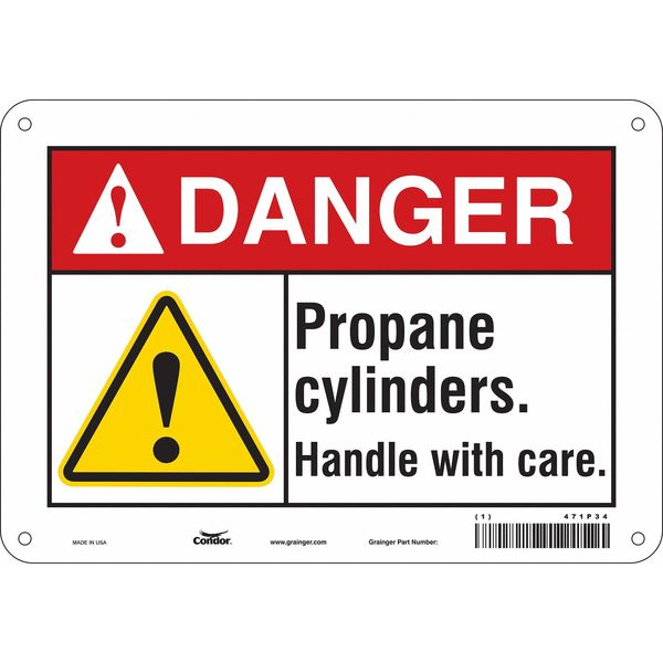 Safety Sign, 7 in Height, 10 in Width, Polyethylene, Vertical Rectangle, English, 471P34