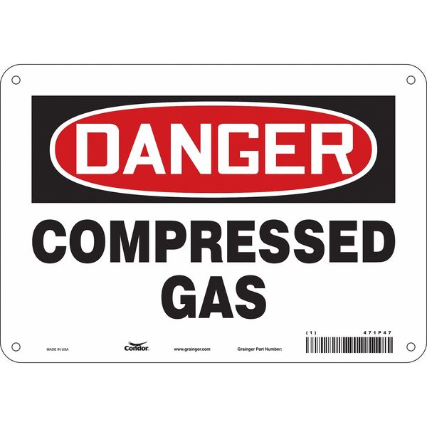 Safety Sign, 7 in Height, 10 in Width, Polyethylene, Vertical Rectangle, English, 471P47