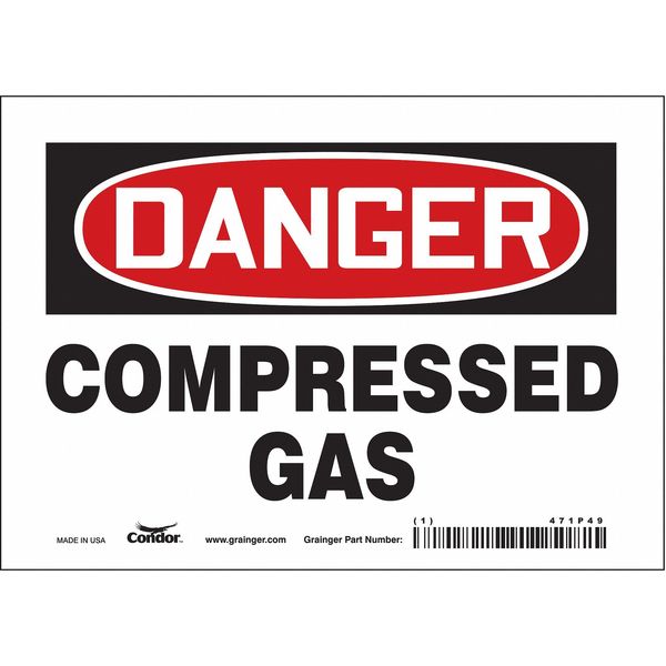 Safety Sign, 5 in Height, 7 in Width, Vinyl, Horizontal Rectangle, English, 471P49