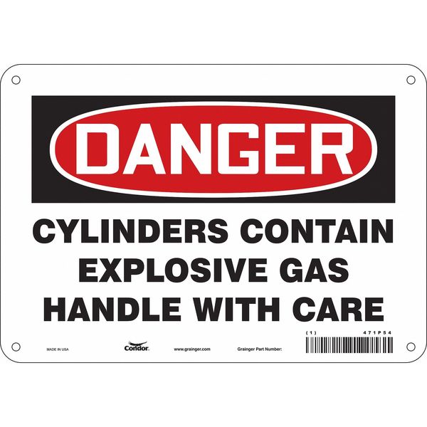 Safety Sign, 7 in Height, 10 in Width, Polyethylene, Vertical Rectangle, English, 471P54