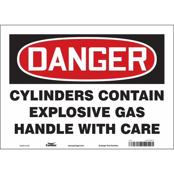 Safety Sign, 10 in Height, 14 in Width, Vinyl, Horizontal Rectangle, English, 471P57