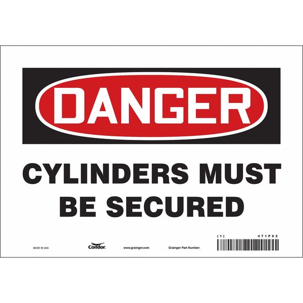 Safety Sign, 7 in Height, 10 in Width, Vinyl, Vertical Rectangle, English, 471P62