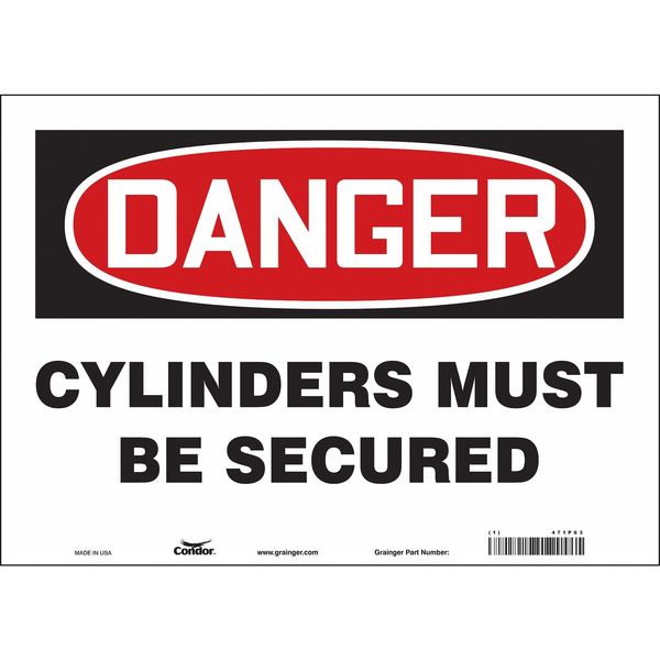 Safety Sign, 10 in Height, 14 in Width, Vinyl, Horizontal Rectangle, English, 471P63